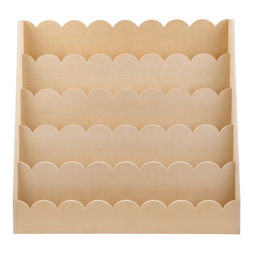 VEVOR Montessori Bookshelf 5-Tier Scalloped Kids Bookshelf Front Facing Toddler Bookcase Dual Hooks for Hanging Backpacks Baby Bookshelf for Kids Room Living Room Entryway Nursury Preschool