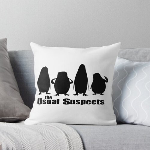 The Usual Penguins Pillow