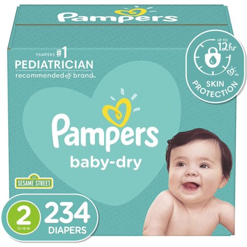 Diapers Size 2, 234 Count - Pampers Baby Dry Disposable Baby Diapers, ONE MONTH SUPPLY