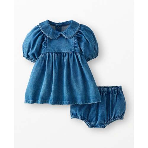 Baby 3/4 Sleeve Denim Dress & Bloomers Set | Hanna Andersson
