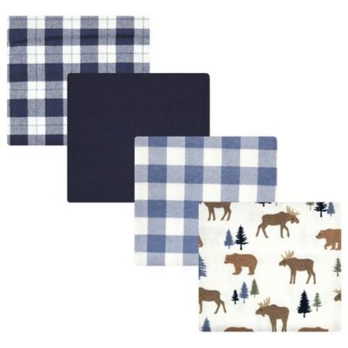 Hudson Baby Infant Boy Cotton Flannel Receiving Blankets, Moose Bears, One Size