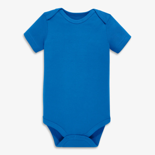 Organic short sleeve babysuit - blueberry