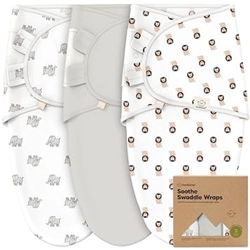 3-Pack Organic Baby Swaddle Sleep Sacks - Swaddles for Newborns, Infant 0-3 Months, Baby Girls, Boys, Soft & Snug Newborn Sleep Sack, Nursery Swaddling Blankets (The Wild 2, OS)