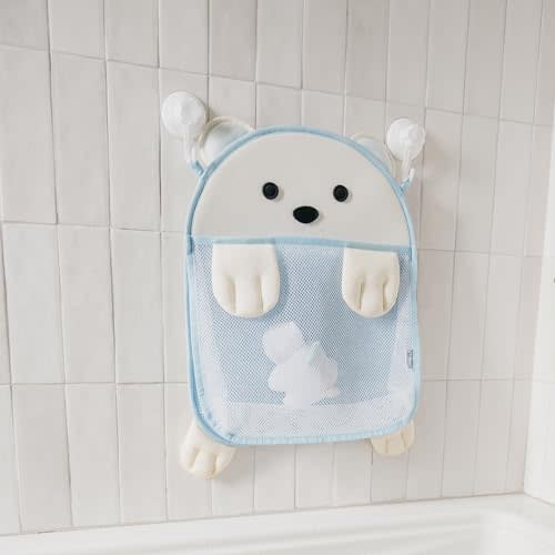 Copper Pearl Oceana Extra-Large Mesh Bath Toy Holder with Suction Cups: Quick-Dry Bath Toy Storage Net for Bathtub, Junoa
