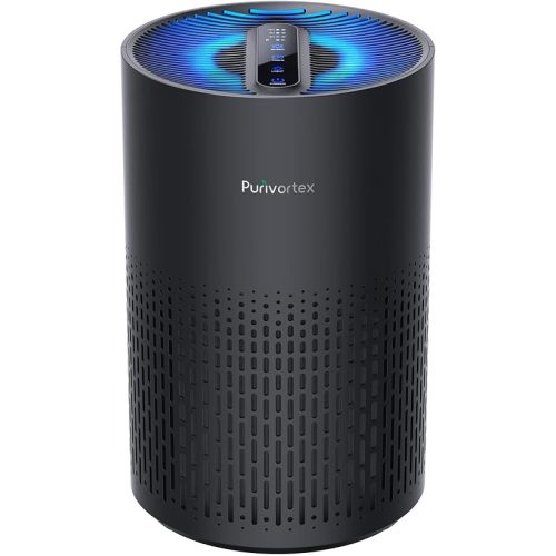 Purivortex Air Purifiers for Bedroom, Quiet Air Purifier with HEPA Filter for Pollen, Smoke, Dust, Pet Dander, Odor, Hair, Ozone Free, Covers Up to 880 Sq Ft, PX500 Black
