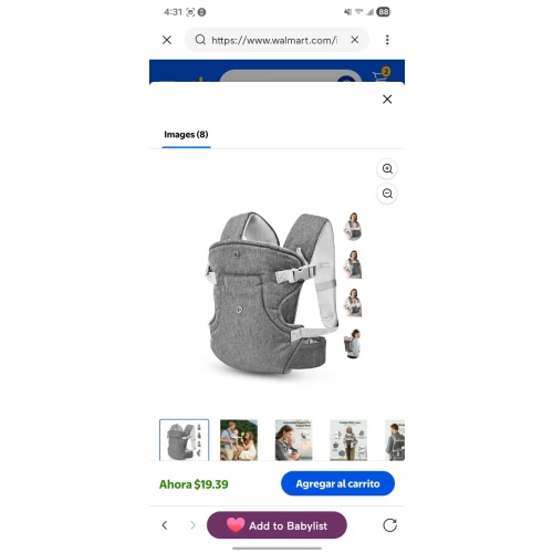 RUPOUN Baby Carrier, Gray, 4 Carry Positions, Soft Mesh, Ergonomic, for Newborn to Toddler