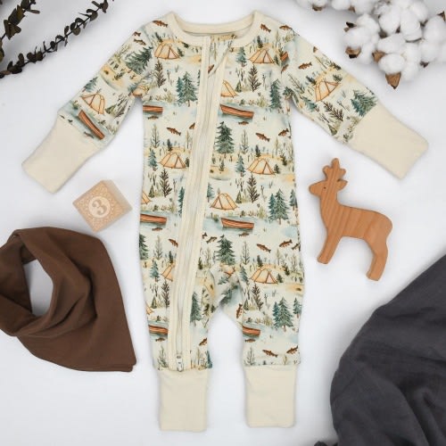 Earthy Organic 2-Way Zip Front Zipper Sleeper - Everett – Hopscotch Kids