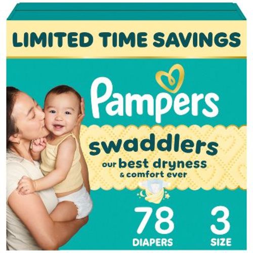 Pampers Swaddlers Sensitive Disposable Diapers - Size 3 - 78ct: 16-28 lbs, Wetness Indicator, Aloe, Paraben-Free