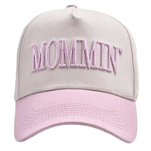Funny Mommin Hat for Women, Mama Too Busy to Care Truck Hat Gifts Adjustable Washed Cotton Embroidered Mom Baseball Cap