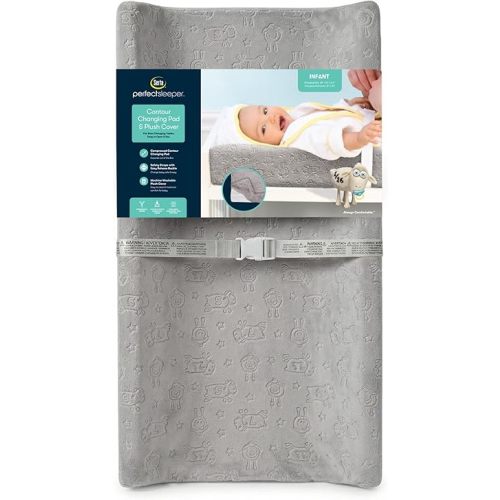 Serta Perfect Sleeper Contoured Changing Pad with Plush Cover, Grey