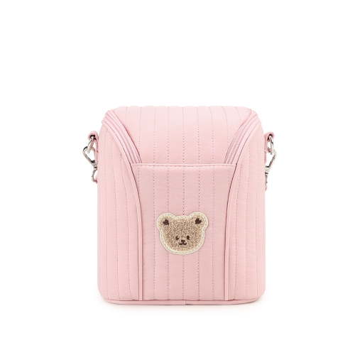 Baby Bottle Insulated Bag, Portable Breastmilk Cooler Bag with Aluminum Foil Liner, Fits 2×9 oz Bottles, Stroller-Attachable Canvas Milk Storage Bag with With detachable carrying handle for Mom Baby