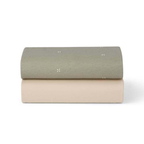 Snüz Bassinet 2 Pack Fitted Sheets - Sage Cross
