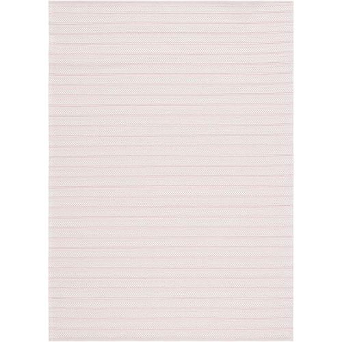 Martha Stewart x SAFAVIEH Area Rug Collection - 5' x 7', Pink & Ivory, Cotton, Ideal for Living Room, Bedroom, Office, Dining Space (MSR419U)
