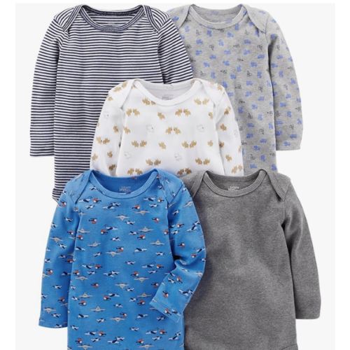 Simple Joys by Carter's Baby-Boys Long-Sleeve Bodysuit Pack of 5Bodysuit