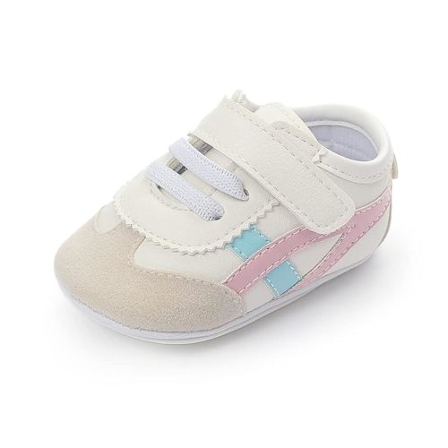 Baby Boys Girls Leather PRE-Walking Sneakers Toddler Anti-Slip Rubber Sole Infant Lightweight First Step Shoes