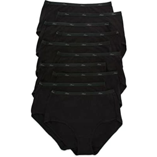 Hanes Women's Cotton Brief Value Pack, 10-Pack, Assorted Brief Underwear (Colors May Vary)