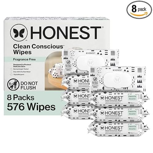 The Honest Company Multi-Use Baby Wipes, Pattern Play, 576 Count