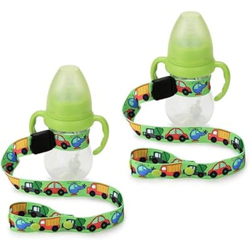 Accmor 2Pcs Adjustable Sippy Cup Straps - Leashes for Stroller, High Chair, Car Seat
