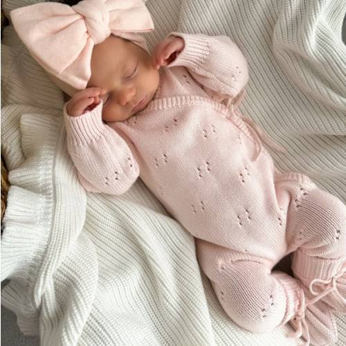 Pointelle Romper Baby Pink | Organic Cotton | The Honey and Bro Co – The Honey and Bro Co.