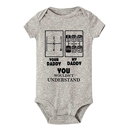 Your Daddy My Daddy Trucker Dad 6 Speed for Baby Girls Boys Short Sleeve Crawl Bodysuit