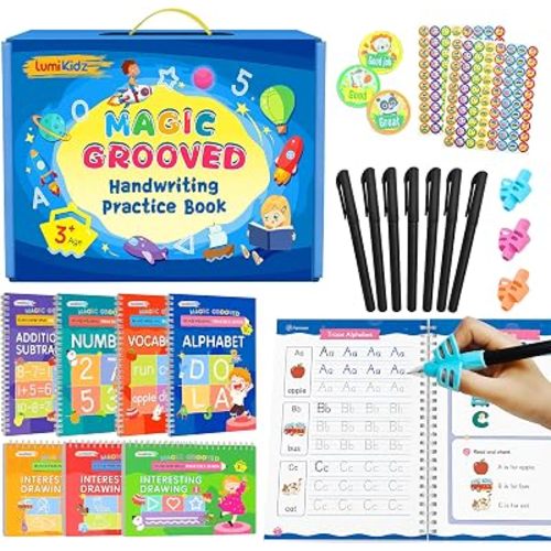 Magic Grooved Writing Practice Books for Kids 3-8