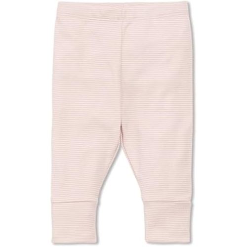 MORI Baby Luxurious Leggings in Blush Stripe with Elastic Waist - Breathable Everyday Bottoms - 0-3 Months