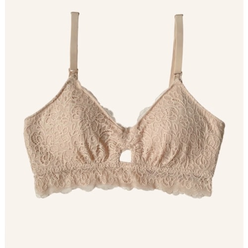 Dainty Lace Organic Cotton Nursing Bralette - Beige – MORROW+MINT
