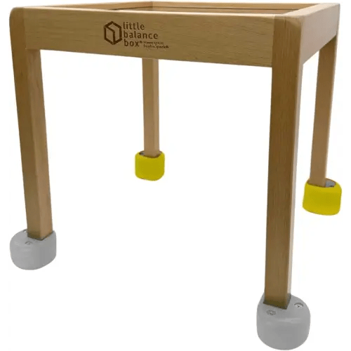 Little Balance Box, Best Push Pull Walker Toy, 2-in-1 No Wheels Spring Feet, Wooden Walker, Girl Boy Toddler Child Activity Table, (Tall Grey + Removeable Booties)