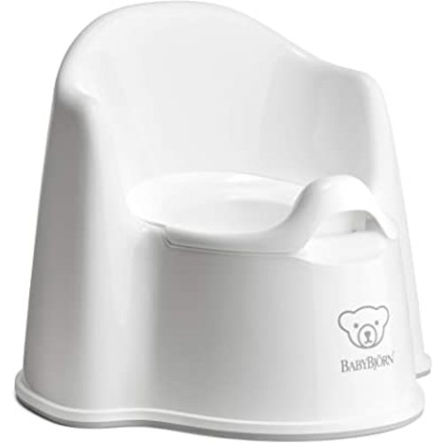 BabyBjörn Potty Chair, White/Gray | Potty Training Toilet, Easy-to-Clean, Removable Inner Potty, Non-Slip