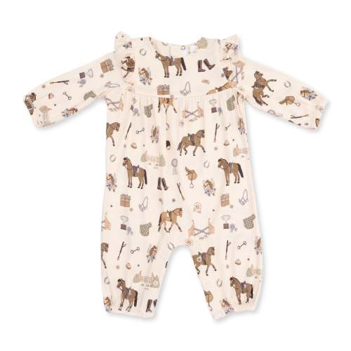 Angel Dear Equestrian Ruffle Sleeve Snap Romper – 6-12mo