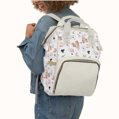 Disney Castle Mickey Diaper Backpack, Disney Custom Diaper Bag, Expecting Mom Gift Pregnancy Gift for New Mom First Time Mom New Parent Gift