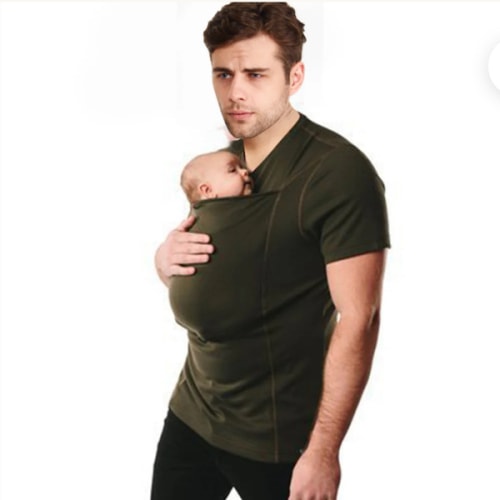 Kangaroo Dad Pouch Baby Carrier T-Shirt Pocket