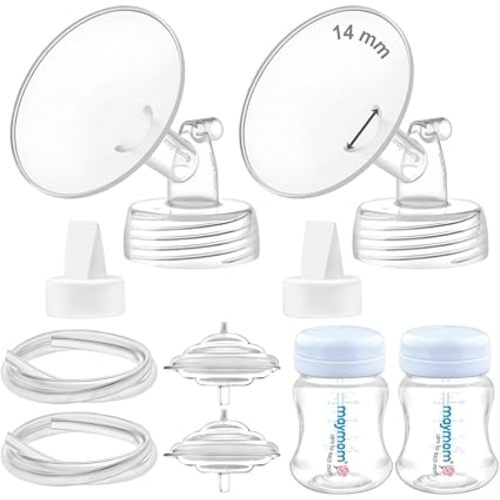 Maymom Pump Parts Compatible with Spectra S2 S1 Replacement Kit for Spectra Pump Parts 21mm Flange Duckbill Valve Tube Bottle Backflow Protector, Not Original S2 Accessories