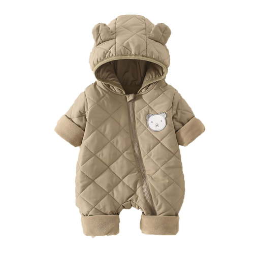 Kogui Baby Cold Weather Suit Baby Girl Winter Snowsuit Newborn Boy Warm Coat Toddler Snow Suit Infant Clothes 3 6 Months (Khaki,3-6 Months)