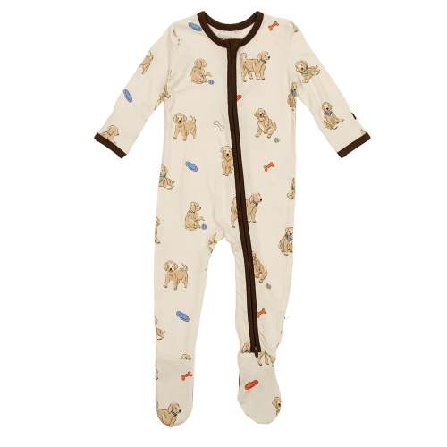 Larkspur Baby | Zipper Footie in Playful Pups
