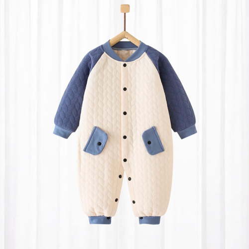 Busydd Baby Girl Clothes 0-18 Months Unisex Baby Boy Newborn Onesies Long Sleeve Round Neck Button Infant Romper Cute Warm Cotton Romper