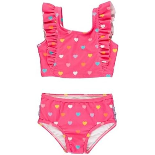RuffleButts Baby/Toddler Girls UPF50+ Waterfall Tankini Two Piece Swimsuit
