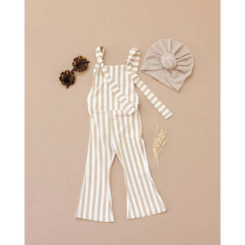 Hippie Vibes Jumpsuit in Beige Stripes | Reverie Threads