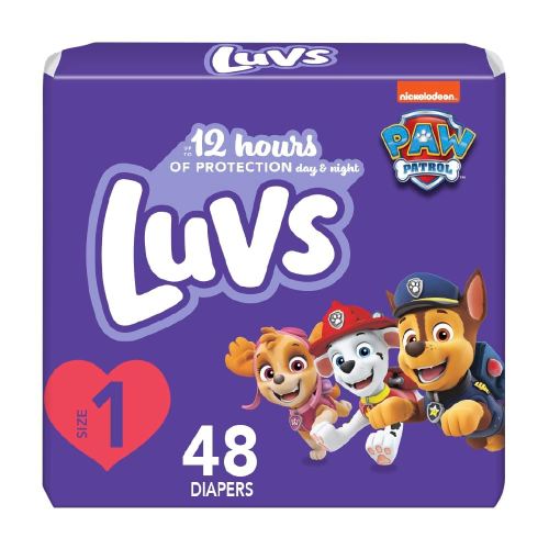 Luvs Size 1 Baby Diapers, Platinum Protection Bluey Diapers for Day & Night, Size 1, 48 Count (Packaging May Vary)