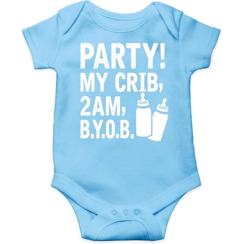 AW Fashions Party! My Crib, 2 AM, B.Y.O.B. Baby Bodysuit Cute Newborn Baby Girl or Boy Clothes Romper