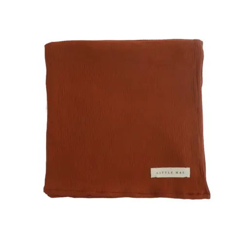 Rust Ribbed Stretch Swaddle Blanket