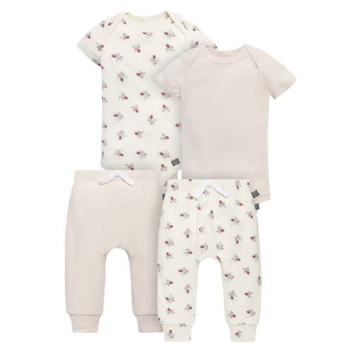 Modern Moments by Gerber Baby Neutral Super Soft Viscose Outfit Set, 4-Piece, Sizes Newborn - 12 Months