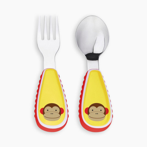 Skip Hop Zoo Little Fork and Spoon Utensil Set - Monkey
