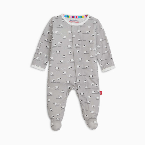 Magnetic Me Modal Magnetic Footie - Pastel Grey Baa Baa Baby, 0-3 M