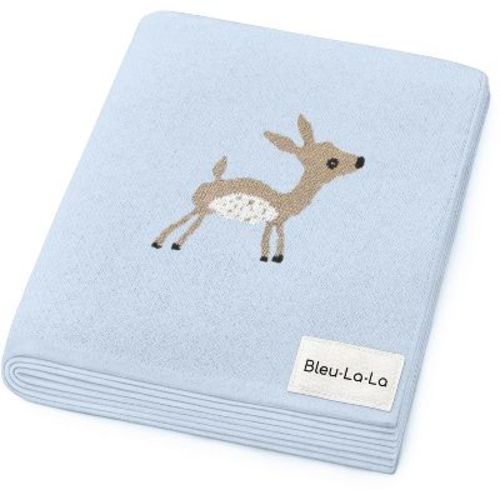 Bleu La La 100% Luxury Cotton Knit Swaddle Receiving Blanket for Blanket for Newborn and Infant Boys and Girls - Deer - Sage