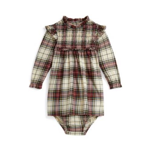 Baby Girls Plaid Cotton Jersey Dress & Bloomer