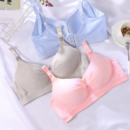 3pcs Of Nursing Underwear, Pregnant Women'S Bra Without Steel Ring, Open Underwear Before Gathering