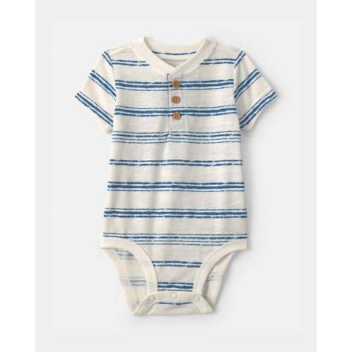 Baby Boy Striped Bodysuit - Blue/Ivory - OshKosh B'gosh | 3m