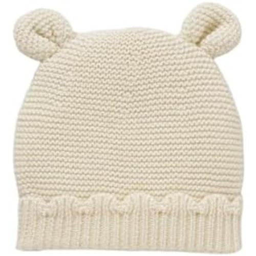 LAWKUL Baby Beanie Hat Winter 100% Cotton with Cute Bear Ear Cap Soft Warm for Infant Toddler Boy Girl 0-6 Months