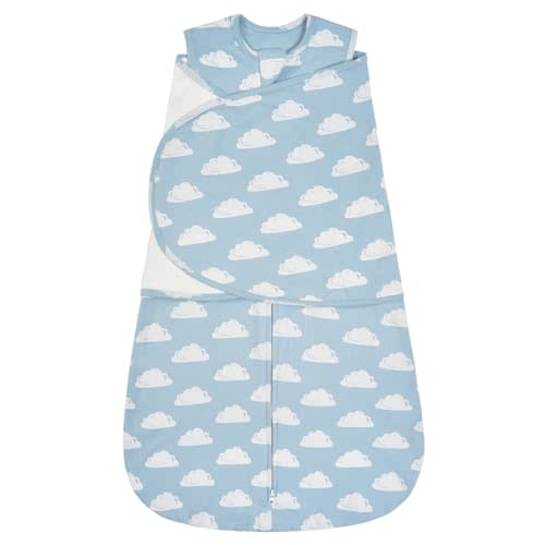 ZIGJOY Baby Swaddle Sleep Sack 0-12 Months, 1.0 TOG, 100% Cotton | 3-Way Wearing-Arms In/Out or Hands to Face, Quiet Wrap & 2-Way Zipper for Easier Sleep Transitions & Night Diaper Changes